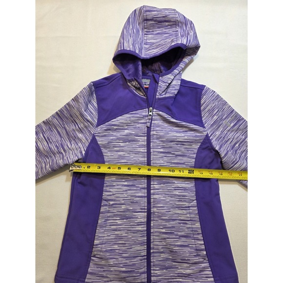 Free Country Girl's Two Tone Purple Softshell Full Zip Hooded Jacket. Size 7/8 - Picture 8 of 10